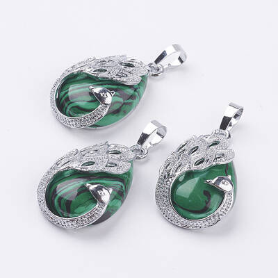 Synthetic Malachite Pendants