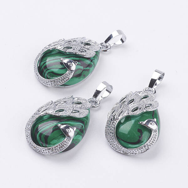 Synthetic Malachite Pendants