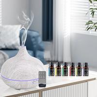 Wood Grain Aroma Diffuser Humidifier 550ml, Ultrasonic Waterless Fragrance Oil Diffuser with Remote, Essential Oil Aroma Diff...