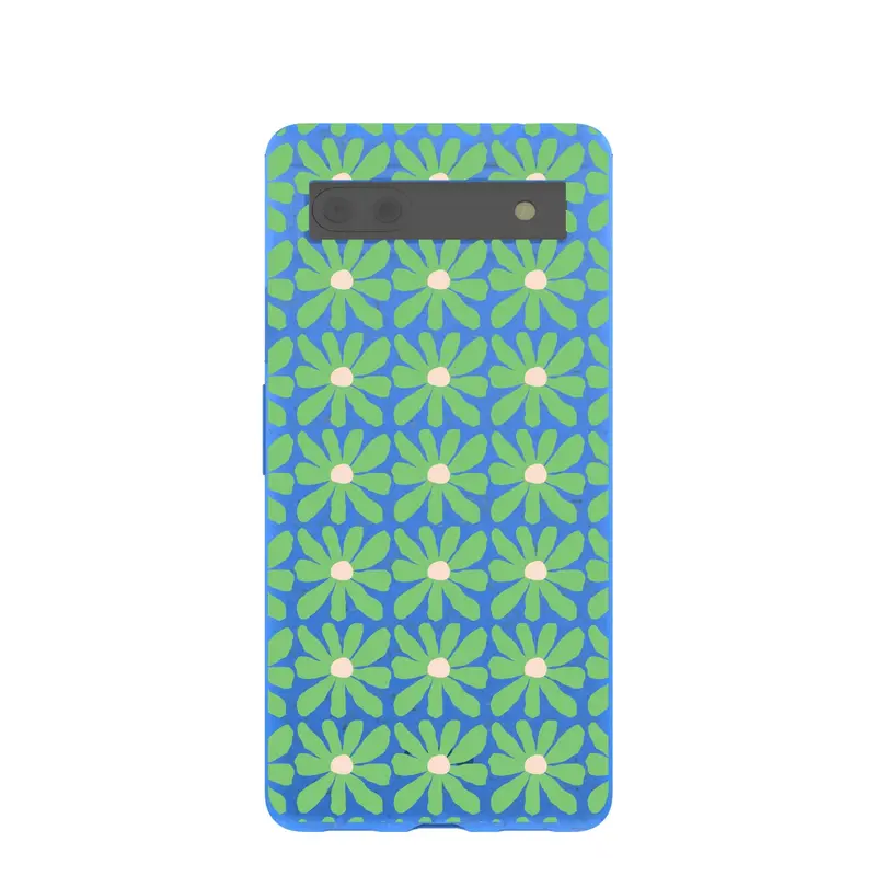 Electric Blue Flower Child Google Pixel 6a Case