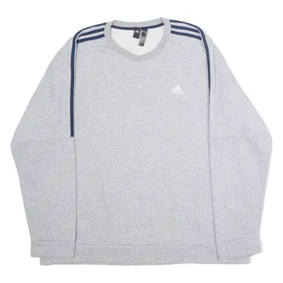 ADIDAS Mens Sweatshirt Grey Crew Neck 2XL