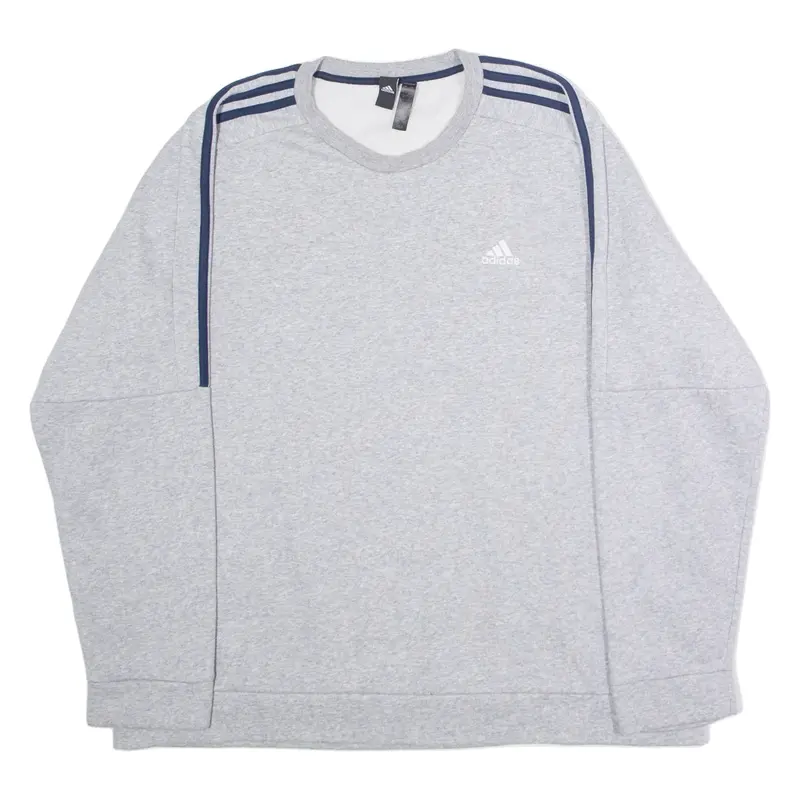 ADIDAS Mens Sweatshirt Grey Crew Neck 2XL