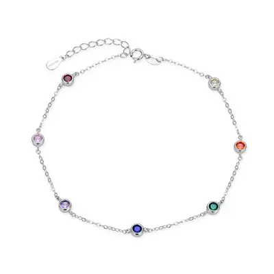 Agato Silver bracelet with colored zirconia AGB767/21