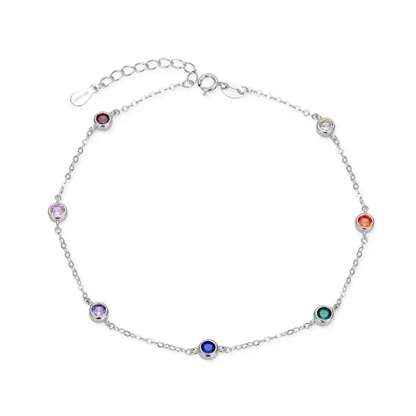 Agato Silver bracelet with colored zirconia AGB767/21