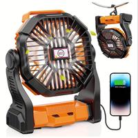 Portable Rechargeable Fan, 270° Rotatable USB Desktop Fan with Hook, Outdoor Tent Fan for Camping, Travel, Personal Use