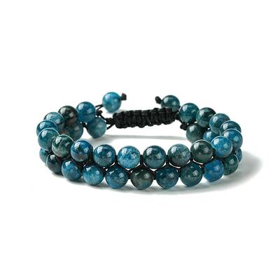 Natural Apatite Braided Bead Bracelet