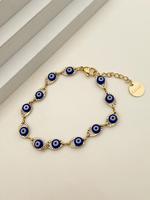 Evil Eye Charm Stainless Steel Link Bracket for Women & Girls As Gift, Fashion Jewelry for Party, Daily Clothing Decor, Trend...