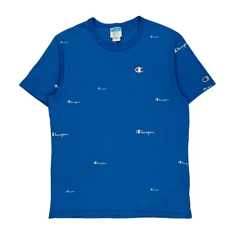 Champion T-Shirt - Large Blue Cotton