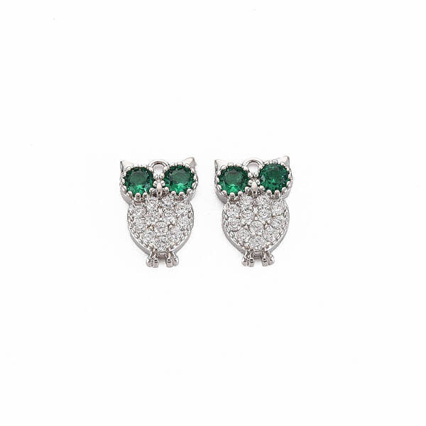 Brass Micro Pave Cubic Zirconia Charms