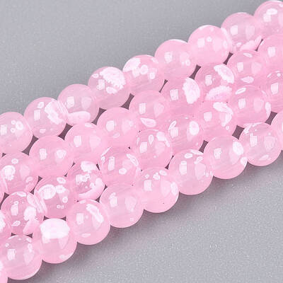 Baking Paint Glass Beads Strands