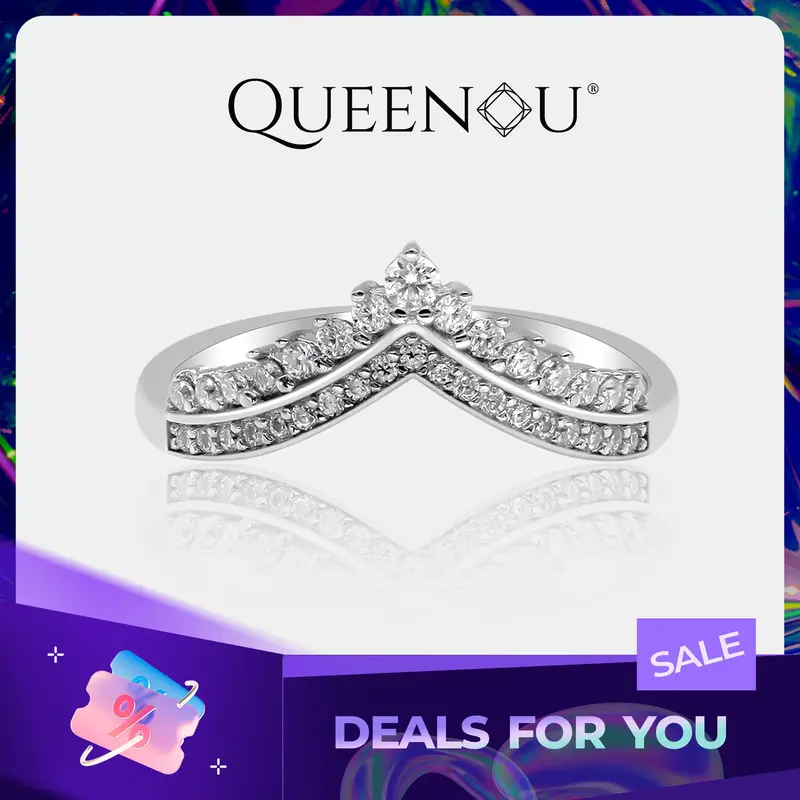 【848】 The Radiant V-Band Synthetic Moissanite Ring