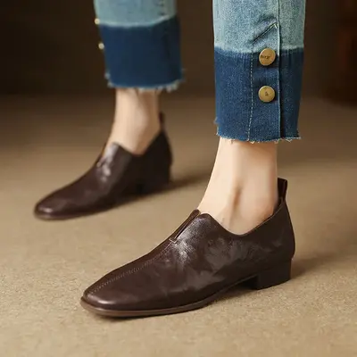 CHIKO Lauryn Square Toe Block Heels Loafers Shoes