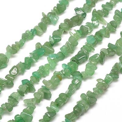 Natural Green Aventurine Chip Bead Strands