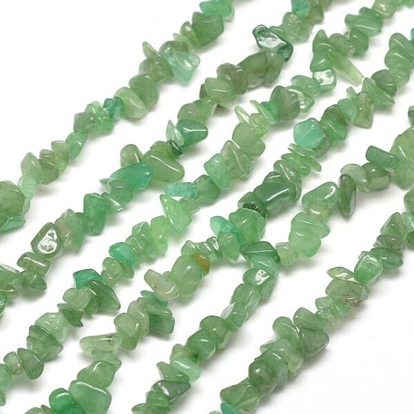 Natural Green Aventurine Chip Bead Strands