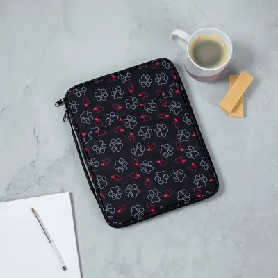 Pawfectly Patterned Tablet Case - Jewel Tone Paws & Plaid