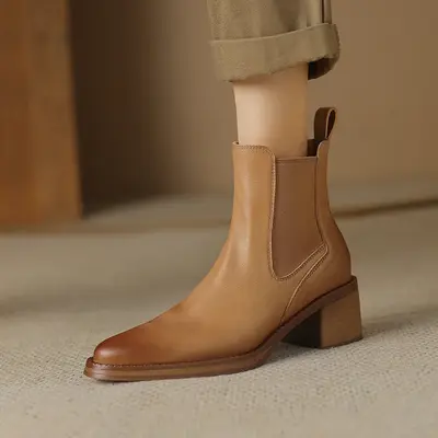 CHIKO Violet Pointy Toe Block Heels Ankle Boots