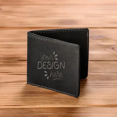 Leather Wallet - Black-Two Sides