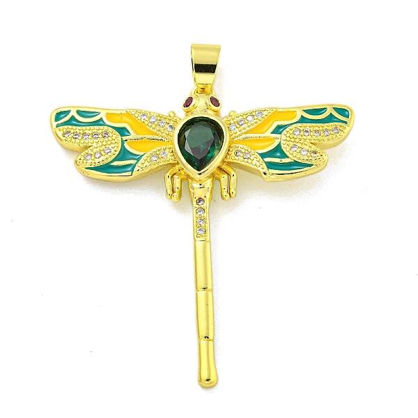 Brass Micro Pave Clear Cubic Zirconia Pendants
