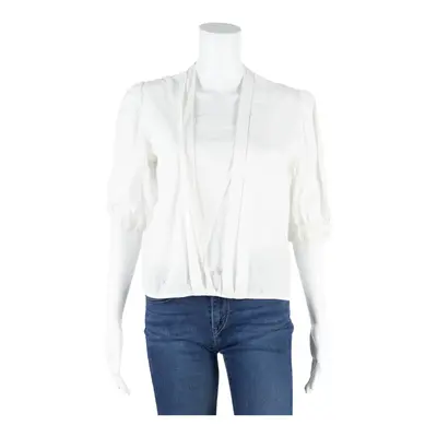 Y2K Blouse White Long Sleeve Womens M