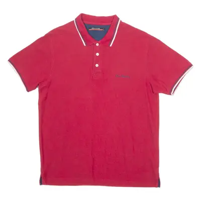 PIERRE CARDIN Mens Polo Shirt Red L
