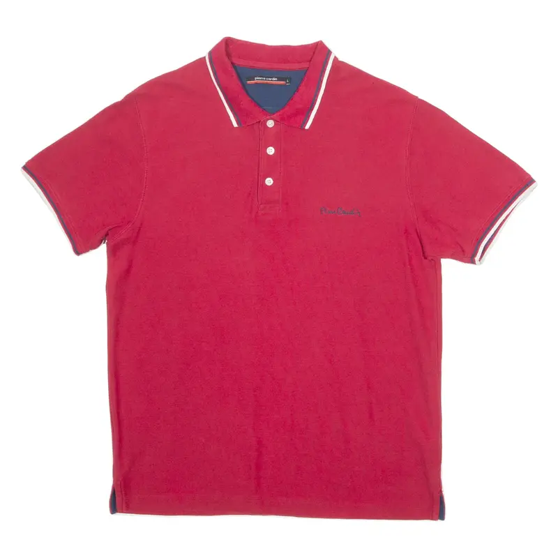 PIERRE CARDIN Mens Polo Shirt Red L