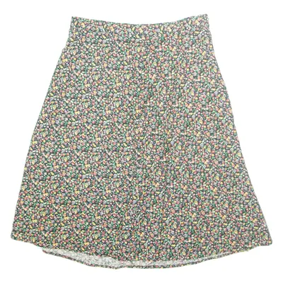 Womens A-Line Skirt Green Midi Floral M