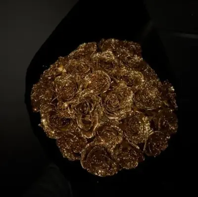 Personalized Valentine's Day Bridal Bouquet Preserved Fresh Flower | Color: Gold | style: 30Flower