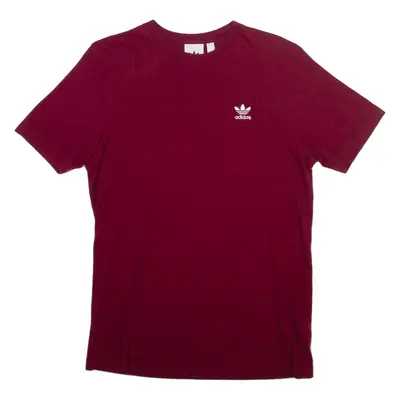 ADIDAS ORIGINALS Mens T-Shirt Maroon Crew Neck S