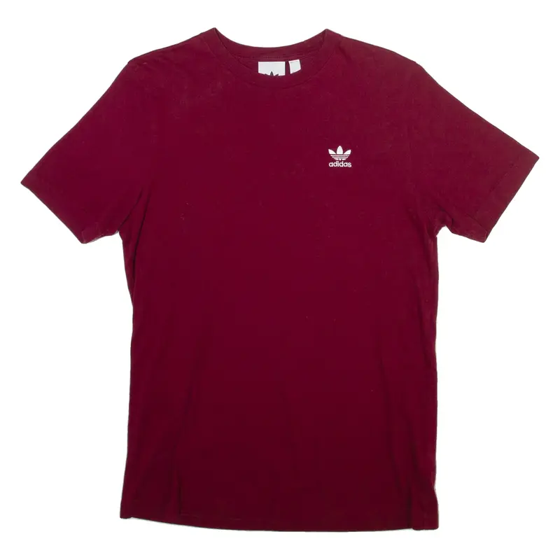 ADIDAS ORIGINALS Mens T-Shirt Maroon Crew Neck S