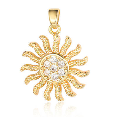 Brass Micro Pave Cubic Zirconia Pendants