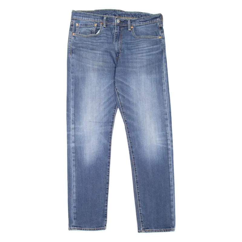 LEVI'S 502 Jeans Mens Blue Regular Tapered Stone Wash W34 L32
