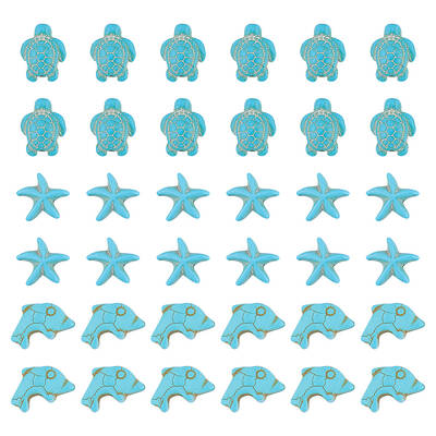 90Pcs 3 Styles Dyed Synthetic Turquoise Beads Strands