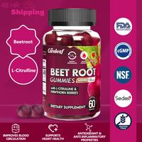 Careleaf Vegan Health Beet Root Gummies,500mg Beet Root L Citrulline & Hawthorn for Heart Health & Energy Boost - Blood Press...
