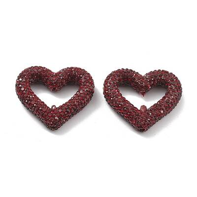 Heart Shape Polymer Clay Rhinestone Beads