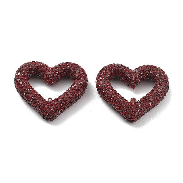 Heart Shape Polymer Clay Rhinestone Beads