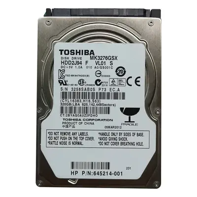 645214-001 Compaq 320GB 5400RPM SATA 8MB Cache 2.5-Inch Hard Drive