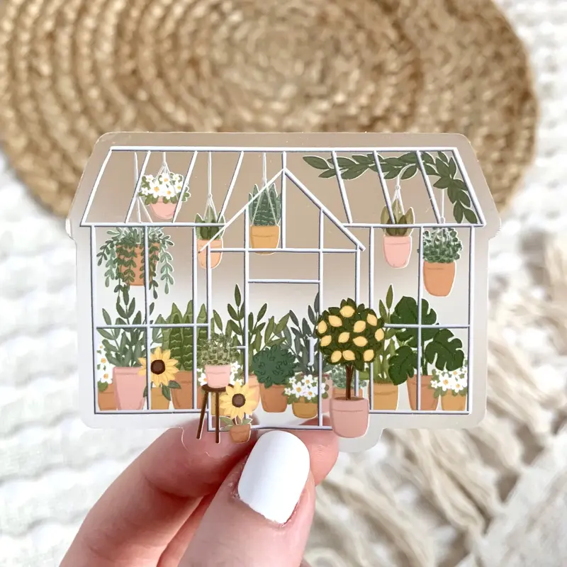 Greenhouse Clear Waterproof Vinyl Sticker, 3.25x2.5\