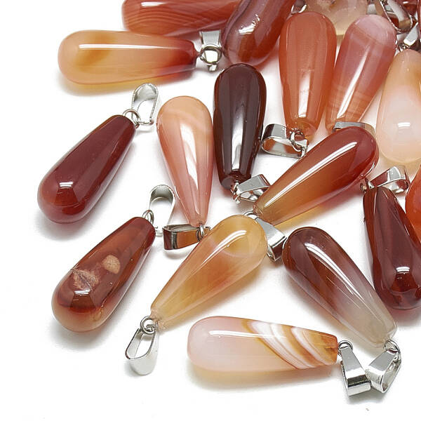 Dyed Natural Carnelian Pendants