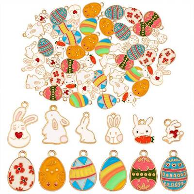 60Pcs 12 Style Alloy Enamel Pendants