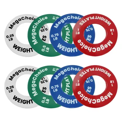 Garvee Fractional Weight Plates Set of 8 - Micro Barbell Plates for Strength Training - Steel, Color-Coded, 2 Inch Bars
