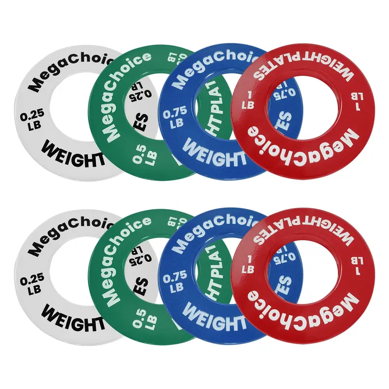 Garvee Fractional Weight Plates Set of 8 - Micro Barbell Plates for Strength Training - Steel, Color-Coded, 2 Inch Bars