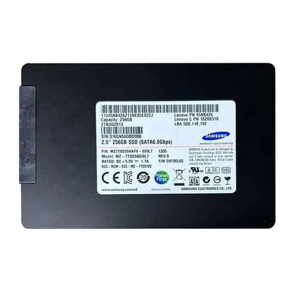 MZ7TD256HAFV-000L7 Samsung PM841 Series 256GB Triple-Level-Cell SATA 6Gb/s 7mm TCG Opal 2.0 2.5-Inch Solid State Drive