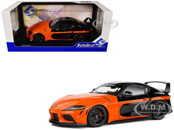 2024 Toyota GR Supra StreetFighter Orange and Black 1/18 Diecast Model Car by Solido