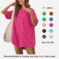 Molitree Rompers for Women Casual Short Sleeve Oversized Athletic Jumpsuits Workout Reversible Hot Shot Tee Romper Overalls