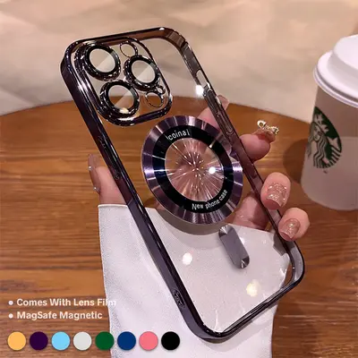 Soft Case for iPhone 16 Pro Max 15 14 13 12 11 Pro Max Shockproof MagSafe TPU Case compatible with Magnetic Charging Built-in...