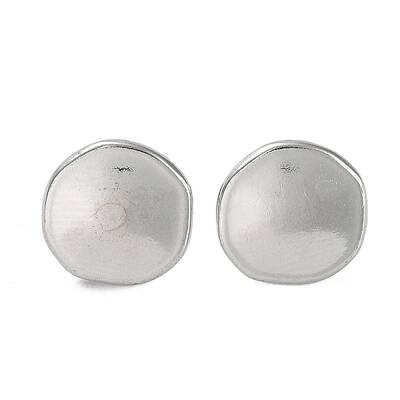 Non-Tarnish 304 Stainless Steel Flat Round Ear Studs for Women