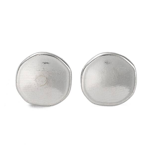 Non-Tarnish 304 Stainless Steel Flat Round Ear Studs for Women