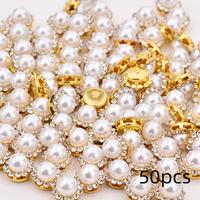 Sunflower Drill Round Faux Pearl Button, 50pcs Handmade Sewing Buttons, Diy Sewing  Tools Accessories for Handbags & Clothes ...