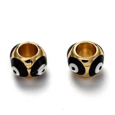 Brass European Enamel Beads