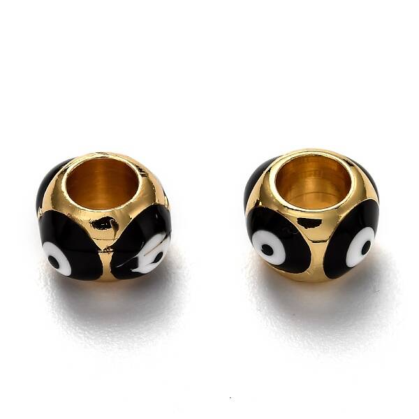 Brass European Enamel Beads